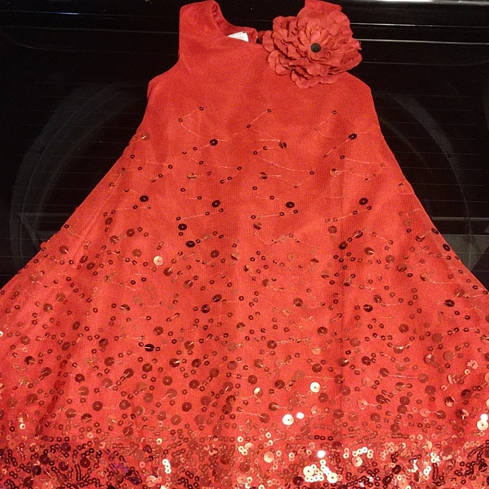 Red sequin dress
